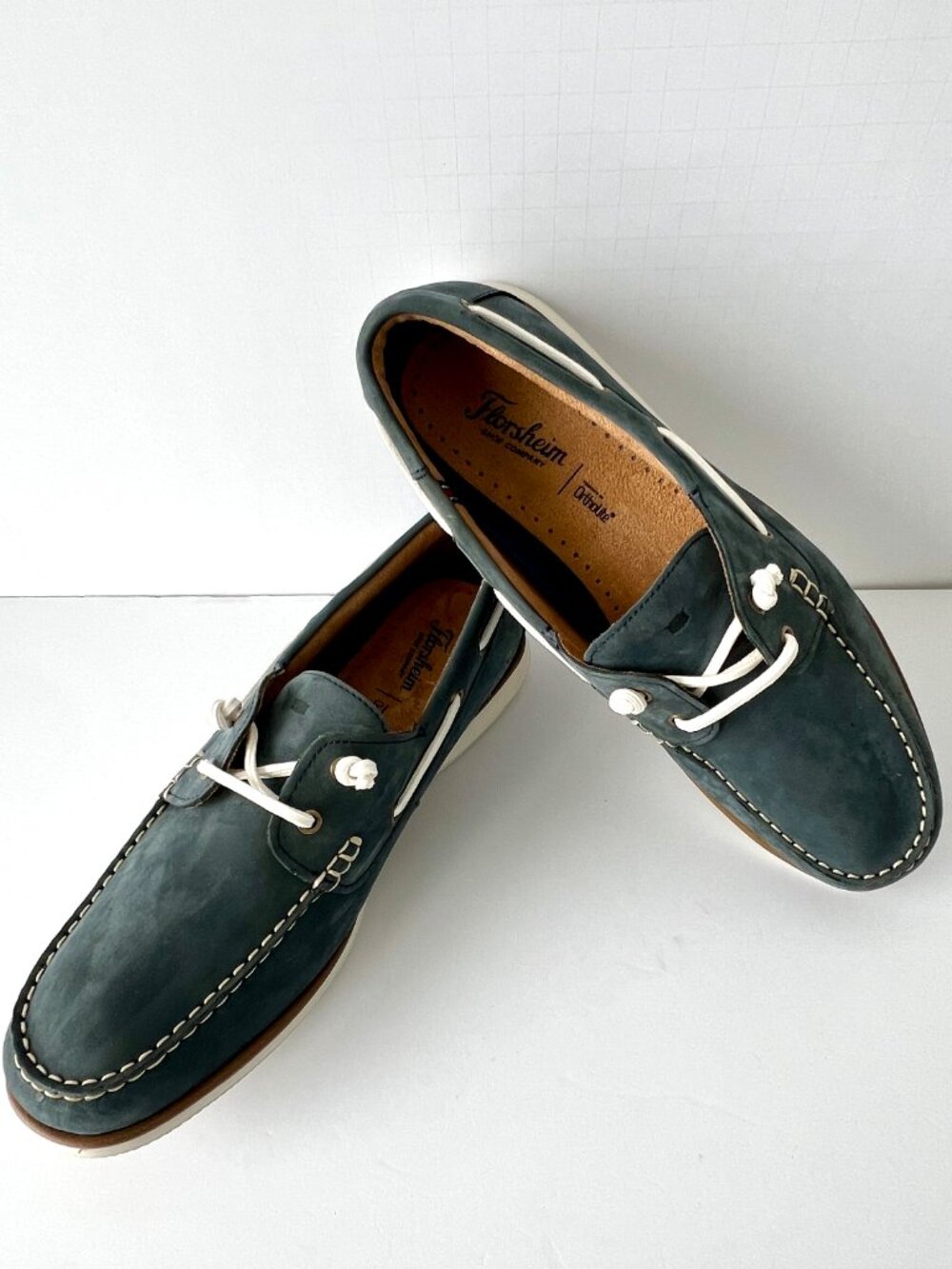 Florsheim Orholite Shoes, Atlantic Boat, Marine Navy Blue, Sz 13 Wide, NWOB
